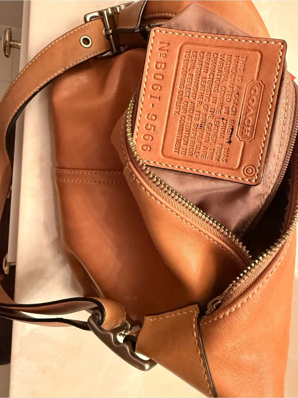 Coach Cognac Leather Hobo Shoulder Bag